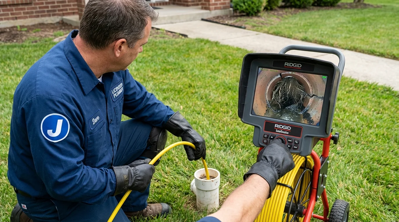 Sewer camera inspection being performed by Johns Plumbing LLC in Doylestown